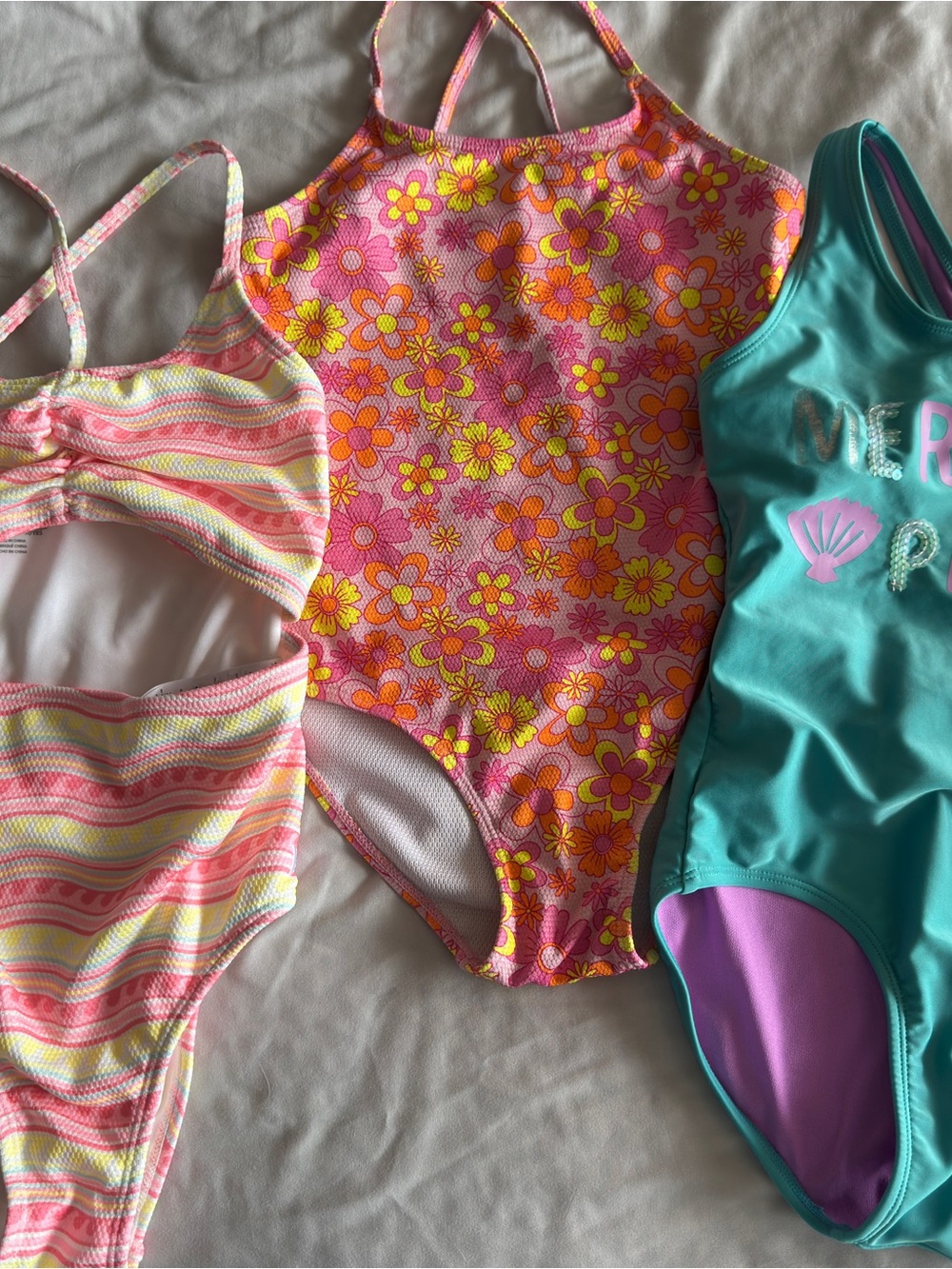Hurley Pink & Yellow Floral Kids One-Piece Swimsuit